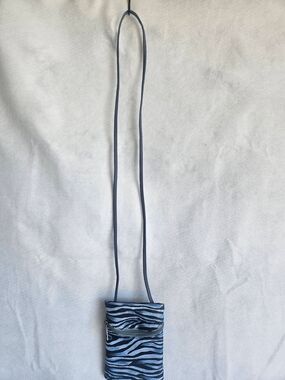 Crossbody Phone Pouch Bag in Blue Zebra Print